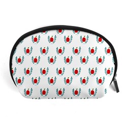 Sage Apple Wrap Smile Face Fruit Accessory Pouches (large)  by Mariart