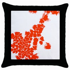 Red Spot Paint Throw Pillow Case (black) by Mariart