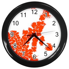 Red Spot Paint Wall Clocks (black) by Mariart