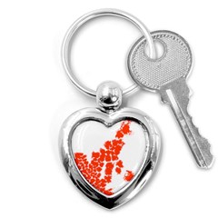 Red Spot Paint Key Chains (heart)  by Mariart