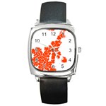 Red Spot Paint Square Metal Watch Front