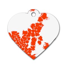 Red Spot Paint Dog Tag Heart (one Side) by Mariart