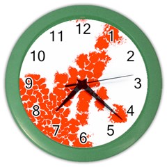 Red Spot Paint Color Wall Clocks by Mariart