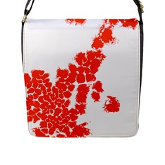 Red Spot Paint Flap Messenger Bag (l)  by Mariart