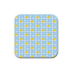 Retro Stig Lindberg Vintage Posters Yellow Blue Rubber Square Coaster (4 Pack)  by Mariart