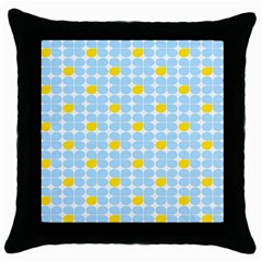 Retro Stig Lindberg Vintage Posters Yellow Blue Throw Pillow Case (black) by Mariart