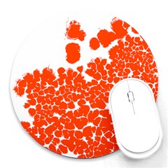 Red Spot Paint White Polka Round Mousepads by Mariart