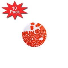 Red Spot Paint White Polka 1  Mini Magnet (10 Pack)  by Mariart