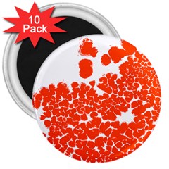 Red Spot Paint White Polka 3  Magnets (10 Pack)  by Mariart