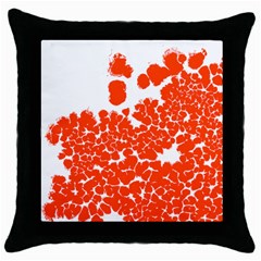 Red Spot Paint White Polka Throw Pillow Case (black) by Mariart