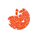 Red Spot Paint White Polka Magnet 3  (Round) Front