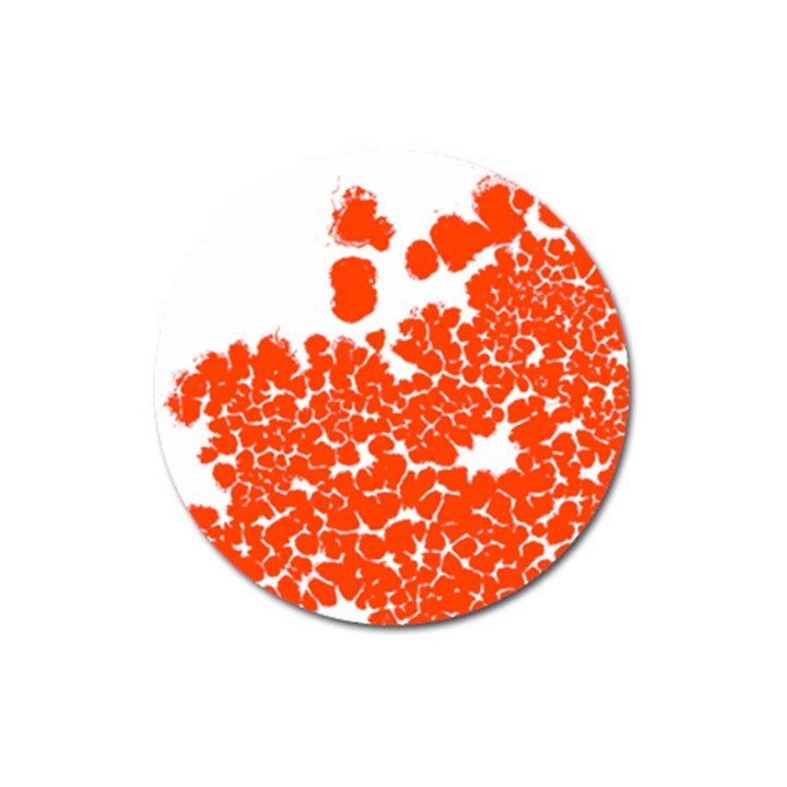 Red Spot Paint White Polka Magnet 3  (Round)