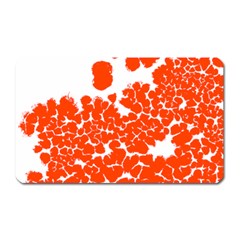 Red Spot Paint White Polka Magnet (rectangular) by Mariart