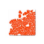 Red Spot Paint White Polka Square Magnet Front