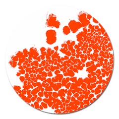 Red Spot Paint White Polka Magnet 5  (round) by Mariart