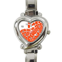 Red Spot Paint White Polka Heart Italian Charm Watch