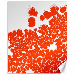 Red Spot Paint White Polka Canvas 16  X 20  