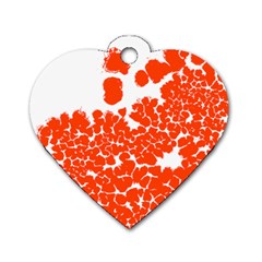 Red Spot Paint White Polka Dog Tag Heart (one Side) by Mariart