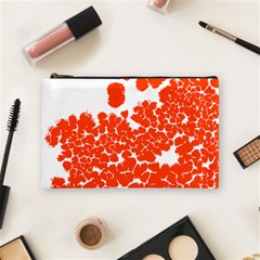 Red Spot Paint White Polka Cosmetic Bag (medium)  by Mariart