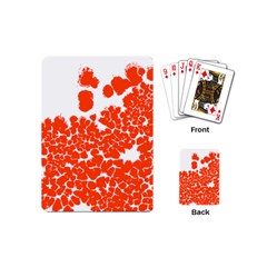 Red Spot Paint White Polka Playing Cards (mini)  by Mariart