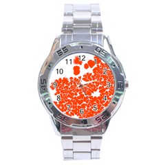 Red Spot Paint White Polka Stainless Steel Analogue Watch by Mariart