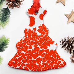 Red Spot Paint White Polka Ornament (christmas Tree)  by Mariart