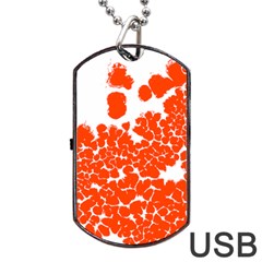 Red Spot Paint White Polka Dog Tag Usb Flash (two Sides) by Mariart