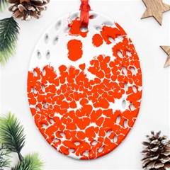 Red Spot Paint White Polka Ornament (oval Filigree) by Mariart