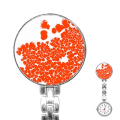 Red Spot Paint White Polka Stainless Steel Nurses Watch by Mariart