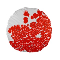 Red Spot Paint White Polka Standard 15  Premium Flano Round Cushions by Mariart