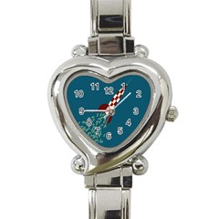 Rocket Ship Space Blue Sky Red White Fly Heart Italian Charm Watch by Mariart