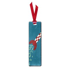 Rocket Ship Space Blue Sky Red White Fly Small Book Marks by Mariart