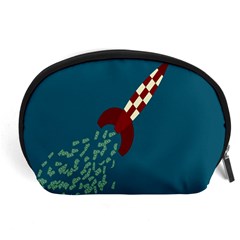 Rocket Ship Space Blue Sky Red White Fly Accessory Pouches (large)  by Mariart