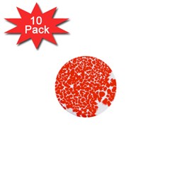 Red Spot Paint White 1  Mini Buttons (10 Pack) 