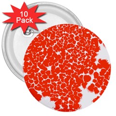 Red Spot Paint White 3  Buttons (10 Pack)  by Mariart