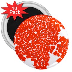 Red Spot Paint White 3  Magnets (10 Pack)  by Mariart