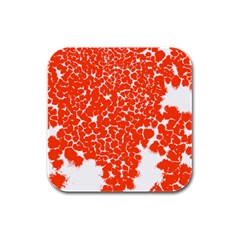 Red Spot Paint White Rubber Square Coaster (4 Pack)  by Mariart