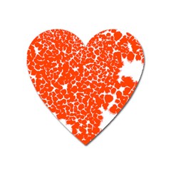 Red Spot Paint White Heart Magnet