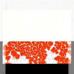 Red Spot Paint White Rectangular Jigsaw Puzzl by Mariart