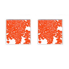 Red Spot Paint White Cufflinks (square) by Mariart