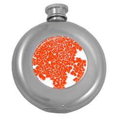 Red Spot Paint White Round Hip Flask (5 Oz) by Mariart