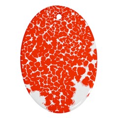 Red Spot Paint White Oval Ornament (two Sides) by Mariart