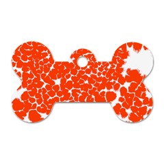 Red Spot Paint White Dog Tag Bone (one Side) by Mariart