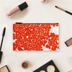 Red Spot Paint White Cosmetic Bag (small)  by Mariart