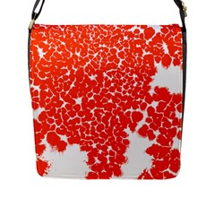 Red Spot Paint White Flap Messenger Bag (l)  by Mariart