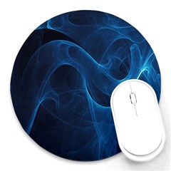 Smoke White Blue Round Mousepads by Mariart