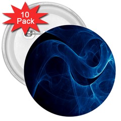 Smoke White Blue 3  Buttons (10 Pack)  by Mariart