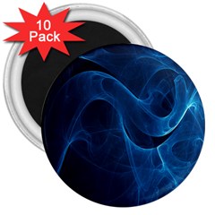 Smoke White Blue 3  Magnets (10 Pack)  by Mariart