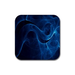 Smoke White Blue Rubber Coaster (square) 