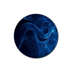 Smoke White Blue Rubber Coaster (round)  by Mariart